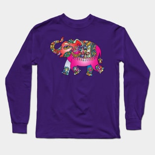 Colorful Elephant Long Sleeve T-Shirt